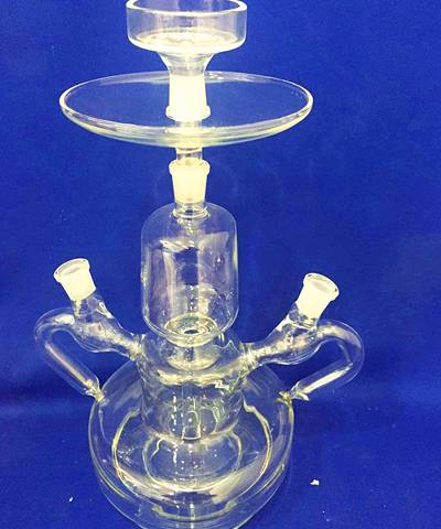 This is a type A double pipes glass hookah.